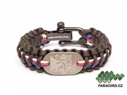 Survival paracord náramek ČR - trikolóra