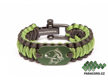 Survival paracord náramek RYBÁŘ - zelený (Velikost L/XL)