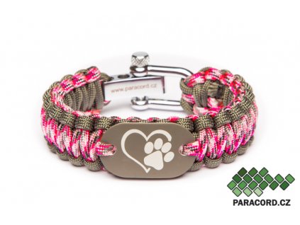 Survival paracord náramek ANIMAL LOVER - růžový