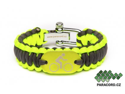 Survival paracord náramek CYKLISTA - žlutý