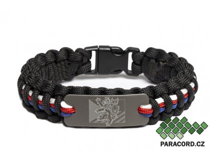 Survival paracord náramek ČR - trikolóra MINI (Velikost D15)