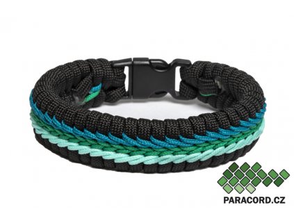 Survival paracord náramek FISHTAIL GREEN