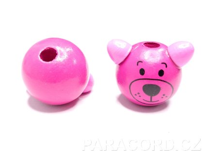 medvídek hlava korálek magenta