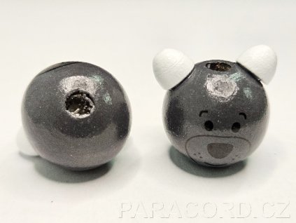 medvídek hlava korálek černý panda