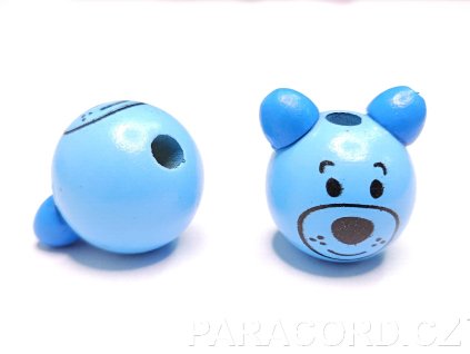 medvídek hlava korálek modrá