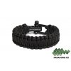 Survival paracord náramek TACTICAL BLACK (Velikost L/XL)