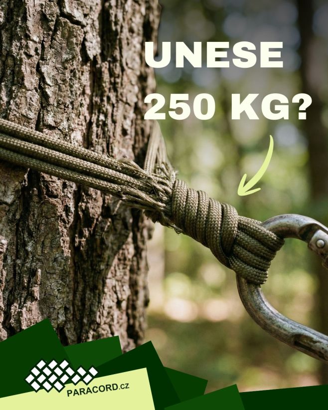 Ruku na srdce. Když vidíte u paracordu napsáno "550 lb" (cca 249 kg), taky si představíte, že na něj můžete bezpečně...