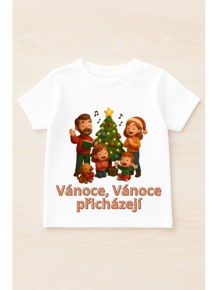 vánoce přicházejí tričko nápis