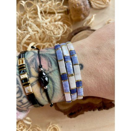 Náramek Miyuki Tila bledě modrá