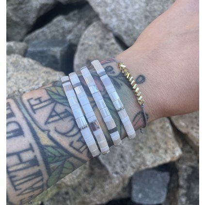 Náramek Miyuki Tila Bílá