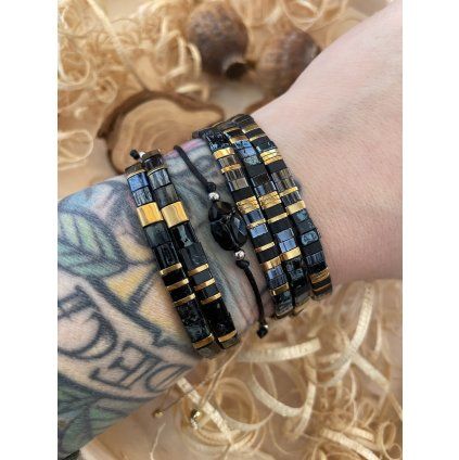 Náramek Miyuki Tila mramor