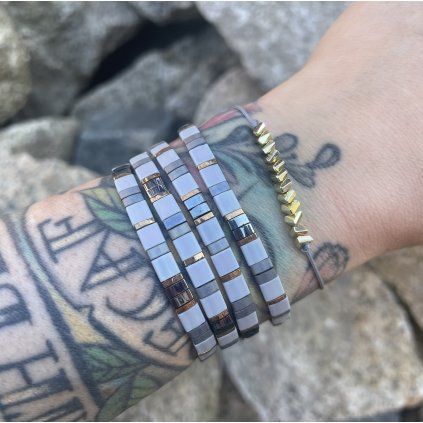 Náramek Miyuki Tila Šedá