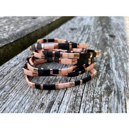 Náramek Miyuki Tila Rosegold