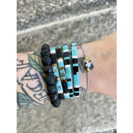 Náramek Miyuki Tyrkys