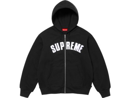 Mikina Supreme Arc Thermal Lined Zip Up Hooded Sweatshirt black