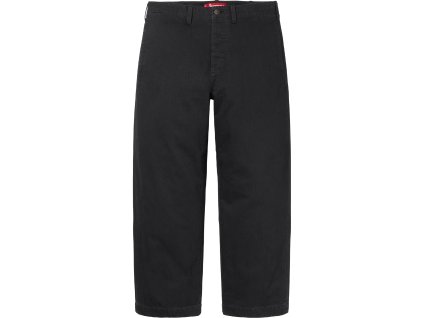 Washed Herringbone Chino Pant : Black Supreme1