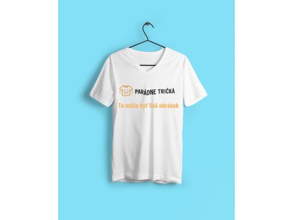 mockup of a basic v neck t shirt on a hanger 3692 el1