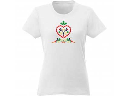 Dámske tričko T0418 srdce 1 zenske biele