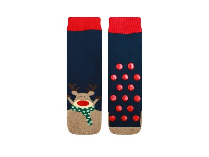 Veselé Termo ponožky - Sob - modrý (protišmykové)