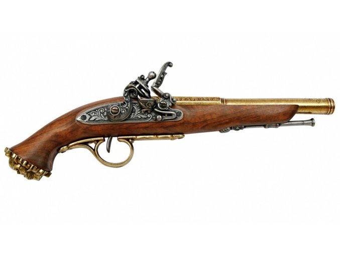Replika Pištoľ pirátska, 18.stor. zlatá