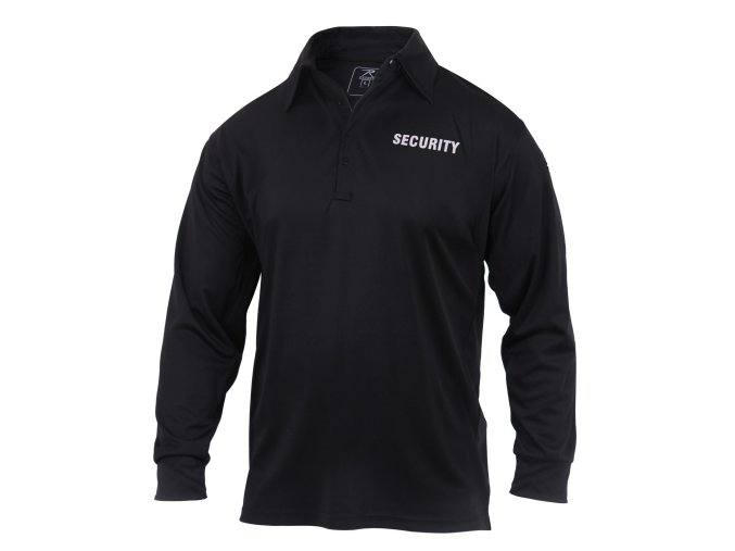 Polokošile s límečkem SECURITY dlouhý rukáv ČERNÉ (velikost 3XL)