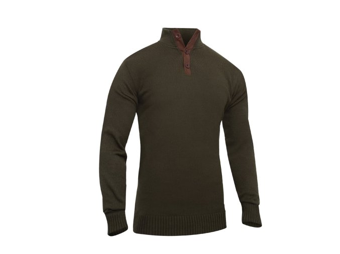 Svetr 3 knoflíky ZELENÝ (velikost L)