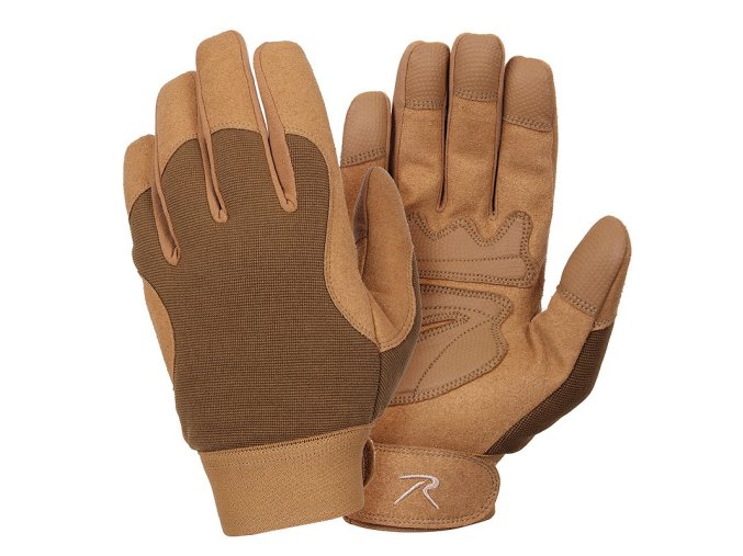 Rukavice MILITARY MECHANICS COYOTE BROWN (velikost L)