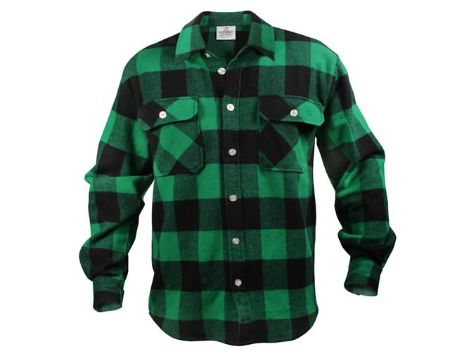Košile dřevorubecká FLANNEL kostkovaná ZELENÁ (velikost 3XL)