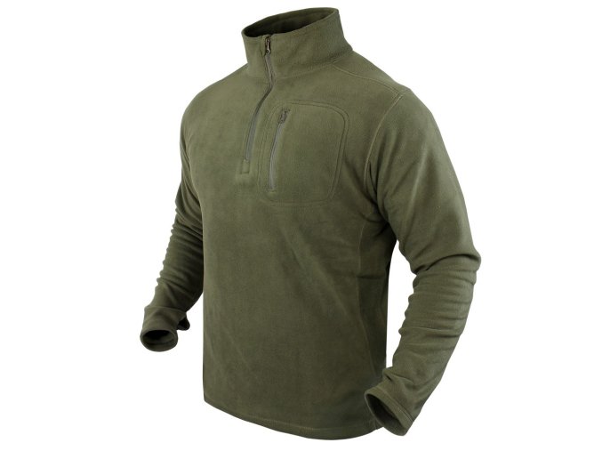 Mikina CONDOR 1/4 ZIP FLEECE ZELENÁ (velikost L)