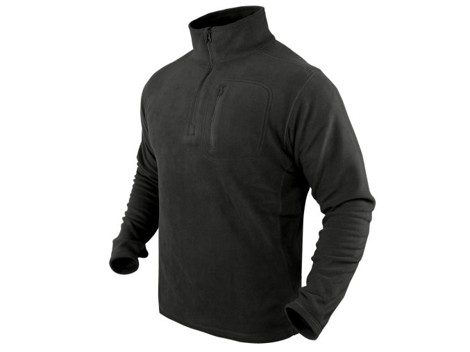 Mikina CONDOR 1/4 ZIP FLEECE ČERNÁ (velikost L)