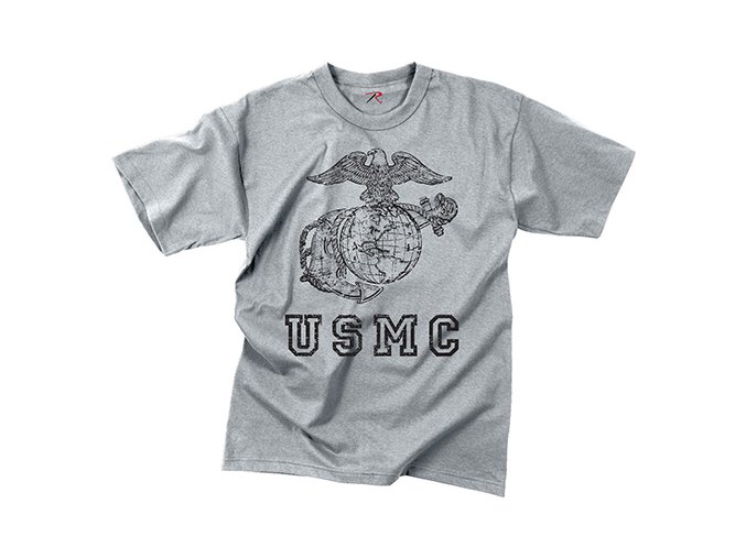 Triko VINTAGE USMC GLOBE AND ANCHOR ŠEDÉ (velikost L)
