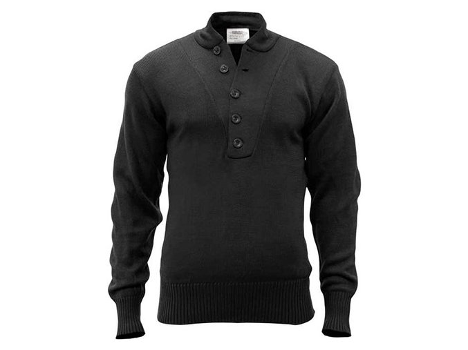 Svetr 5 knoflíků AKRYL ČERNÝ (velikost L)