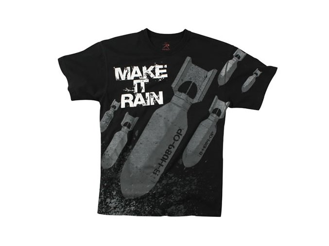Triko VINTAGE MAKE IT RAIN ČERNÉ (velikost S)