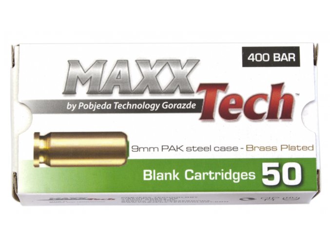 Startovací náboje 9mm pistole 50ks Pobjeda MAXX Tech