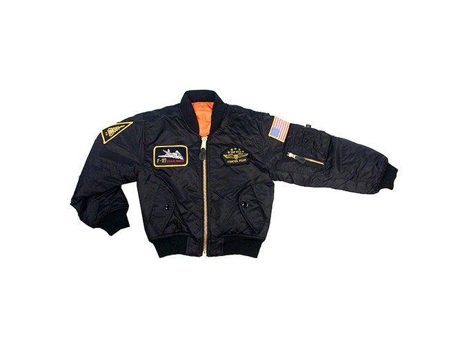 Bunda dětská TOP GUN MA1 FLIGHT ČERNÁ (velikost L)