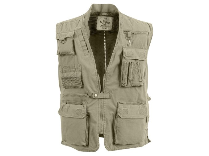Vesta rybářská DELUXE SAFARI KHAKI (velikost 3XL)