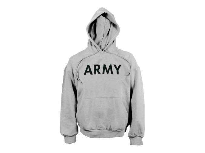 Mikina s kapucí US ARMY ŠEDÁ (velikost XL)