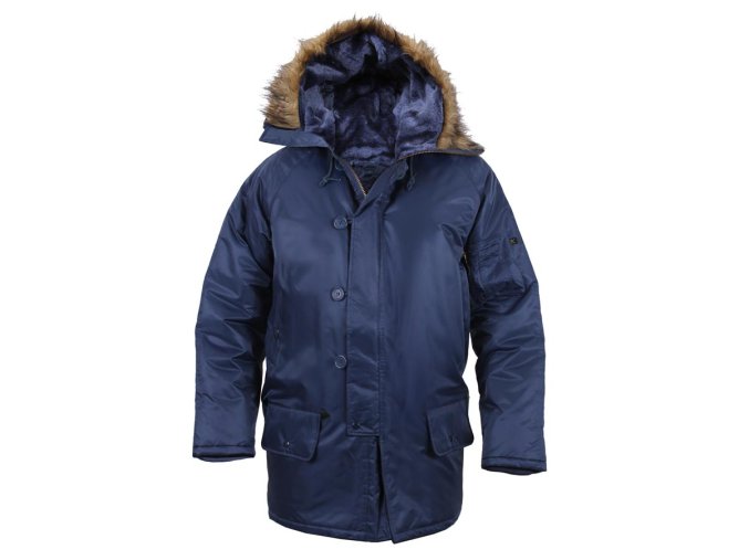 Bunda US pilotní typ N-3B dlouhá MODRÁ (velikost 3XL)