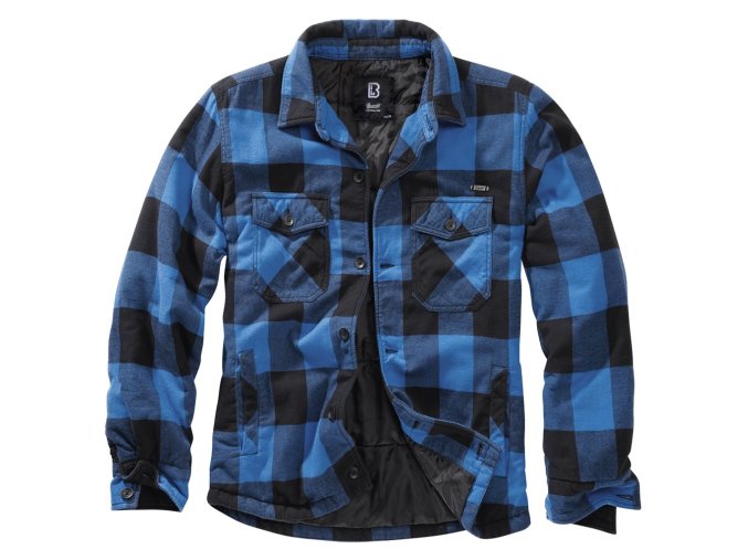 Košile LUMBERJACKET dlouhý rukáv flanel ČERNO/MODRÁ (velikost 3XL)