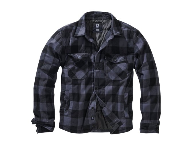 Košile LUMBERJACKET dlouhý rukáv flanel ČERNO/ŠEDÁ (velikost 3XL)