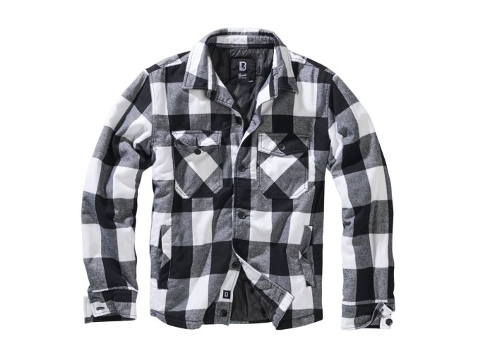 Košile LUMBERJACKET dlouhý rukáv flanel BÍLO/ČERNÁ (velikost 3XL)