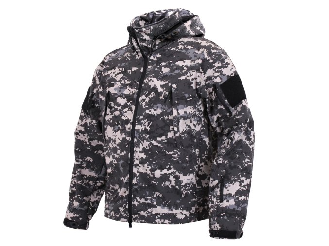 Bunda TACTICAL s kapucí softshell DIGITAL URBAN (velikost 3XL)