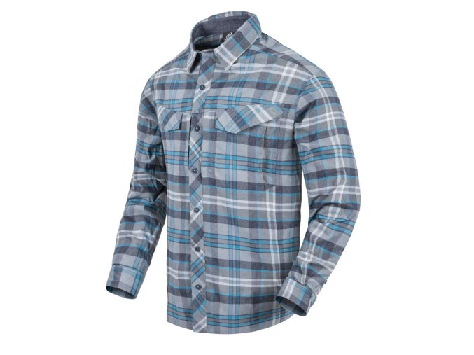 Košile DEFENDER Mk2 PILGRIM kostkovaná MODRÁ (velikost 3XL)