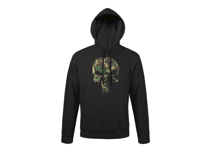Mikina PUNISHER s kapucí WOODLAND (velikost L)