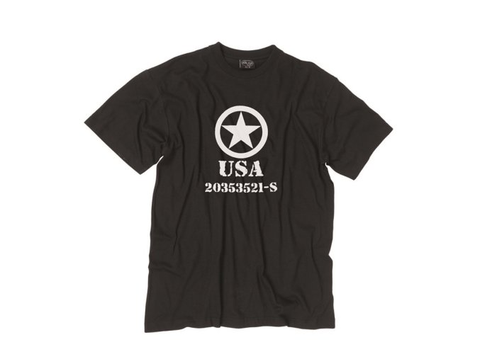 Triko krátký rukáv USA ALLIED STAR ČERNÉ (velikost L)