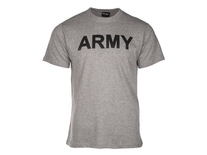 Triko krátký rukáv s nápisem ARMY ŠEDÉ (velikost L)