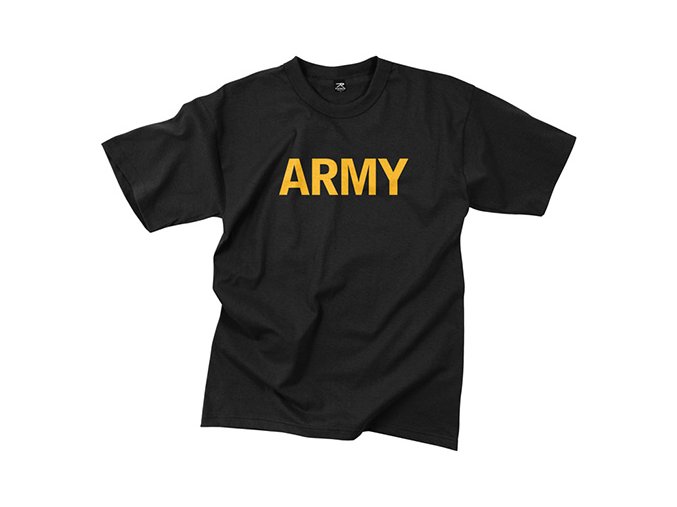 Triko se zlatým nápisem ARMY ČERNÉ (velikost L)