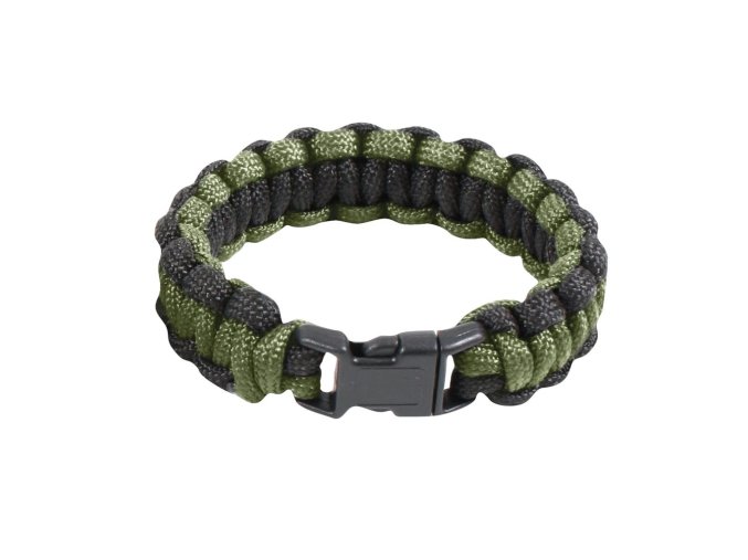 Náramek SURVIVAL PARACORD OLIV-ČERNÝ (velikost 7)