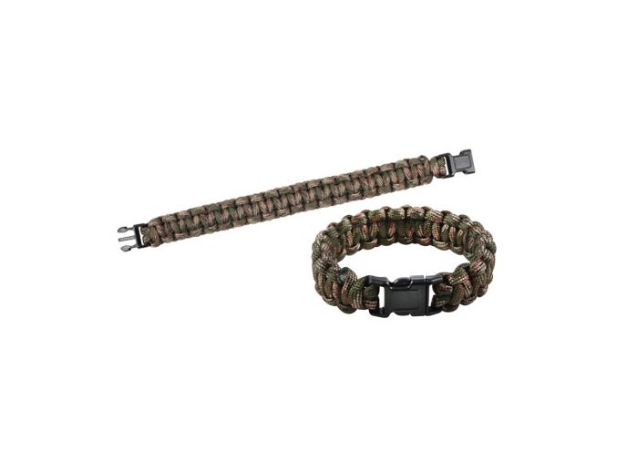 Náramek SURVIVAL PARACORD WOODLAND