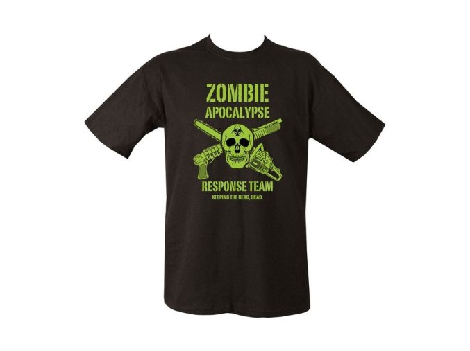 Triko ZOMBIE APOKALYPSE potisk ČERNÉ (velikost L)
